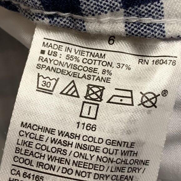 Womens Old Navy Pixie High Rise‎ Casual Dress Checkered Ankle Crop Pants - Picture 7 of 8